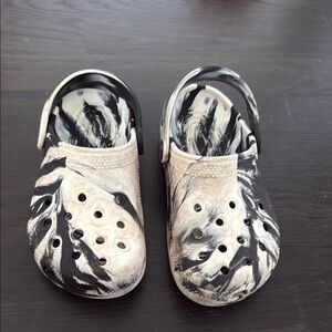 CROCS Black and White Zebra Water Shoes